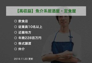【株式譲渡】飲食事業（居酒屋・定食屋）